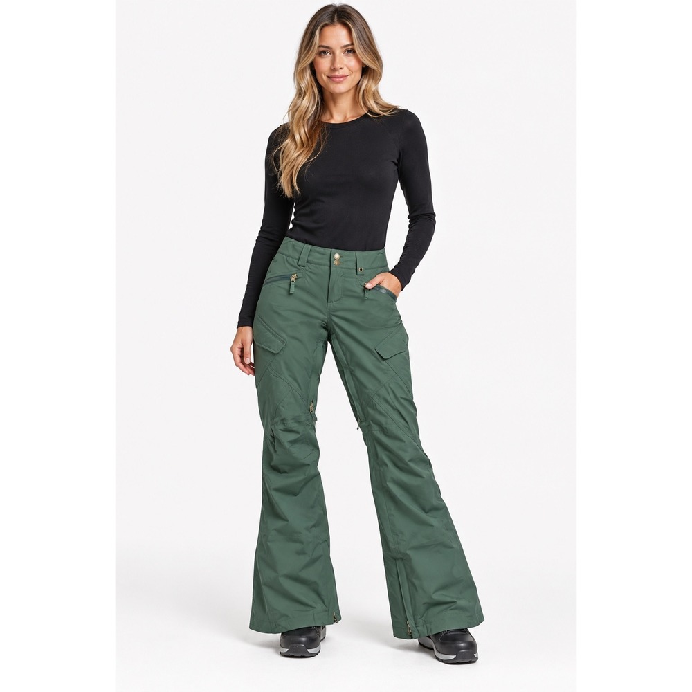 Burton Dryride Snowboard Pants Size S Forest Green Dry Ride Ski Cargo Insulated
